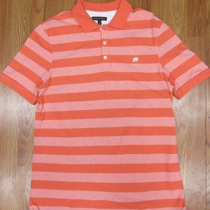BANANA REPULIC REGULAR FIT POLO SHIRT PIQUE KNIT COTTON/SPANDEX PEACH LARGE, L